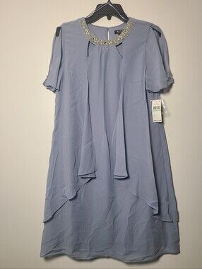 SLNY - Women's Sleeveless Cut out Pearl Neck Dress Womens Size 8